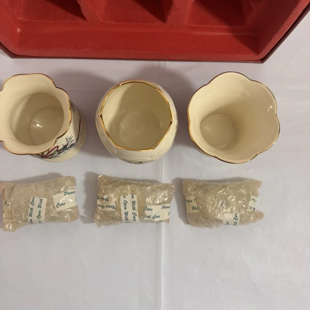 Lenox Candle Holders Winter Greetings votives set of three Tealight new Open Box
